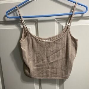Abercrombie knit cropped cami in ivory
